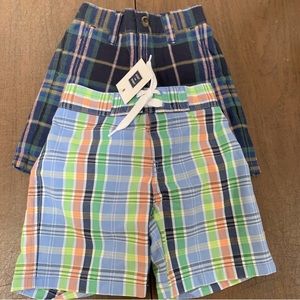 NWT Two pairs Janie and Jack toddler boys size 12-18 months swim trunks, shorts